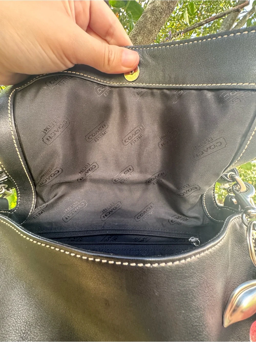 Vintage Coach SoHo Baguette Shoulder Bag in Black Leather